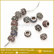 Vente chaude Style européen breloque en cristal métal perles bijoux
